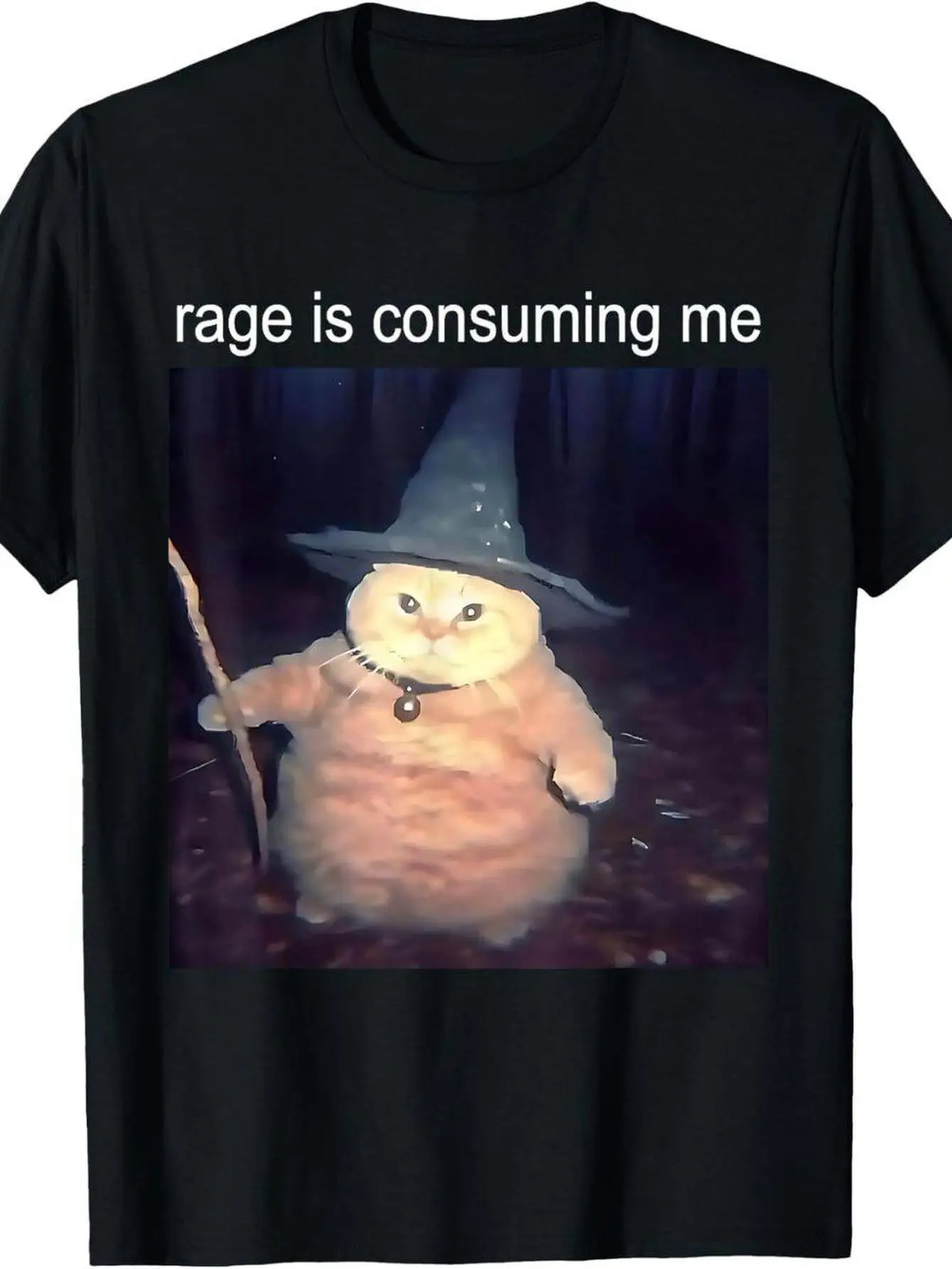 Mo's' Anger Is Consuming Me 'Cat Witch T-shirt for Adults and Teenagers Casual Wear T-shirt Suitable for Halloween