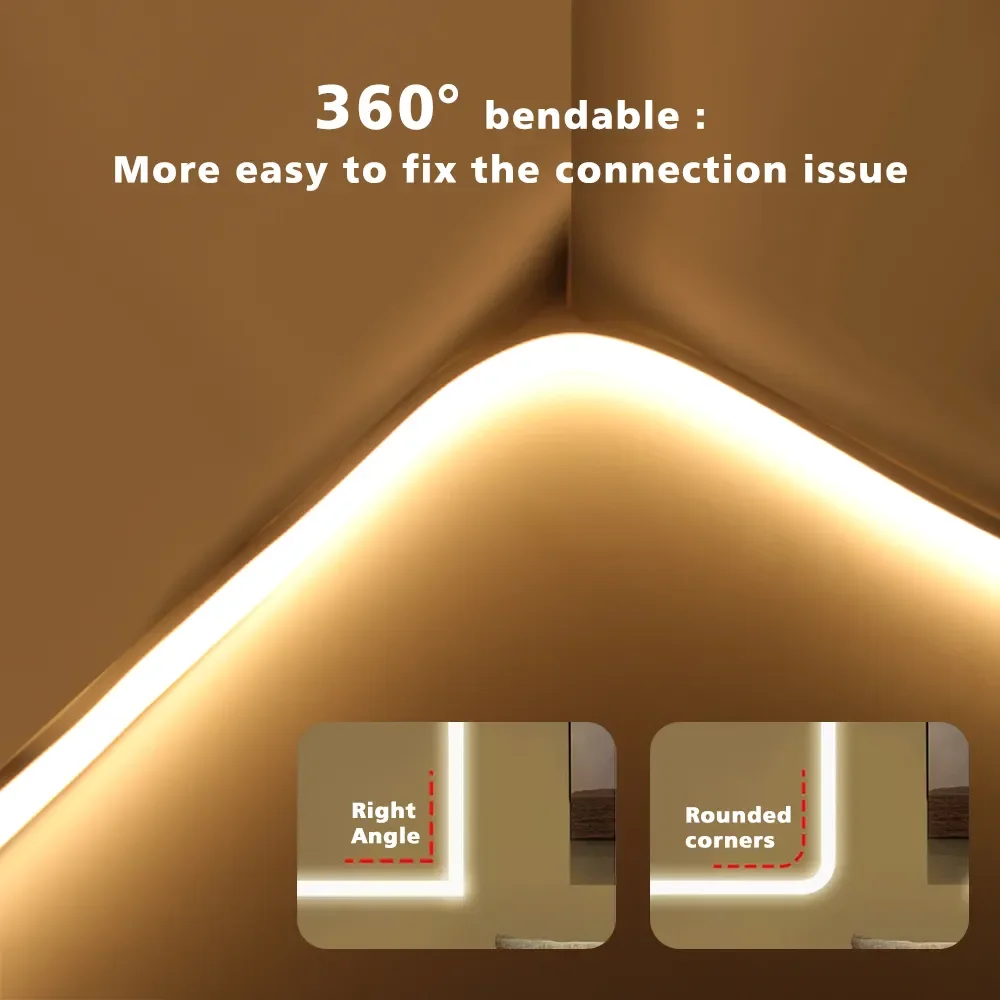 Dimmable COB LED Strip Light 220V Waterproof  LED Neon Strips 288LEDs/M RF Wireless Touch Panel Control Flexible LED Ribbon Tape