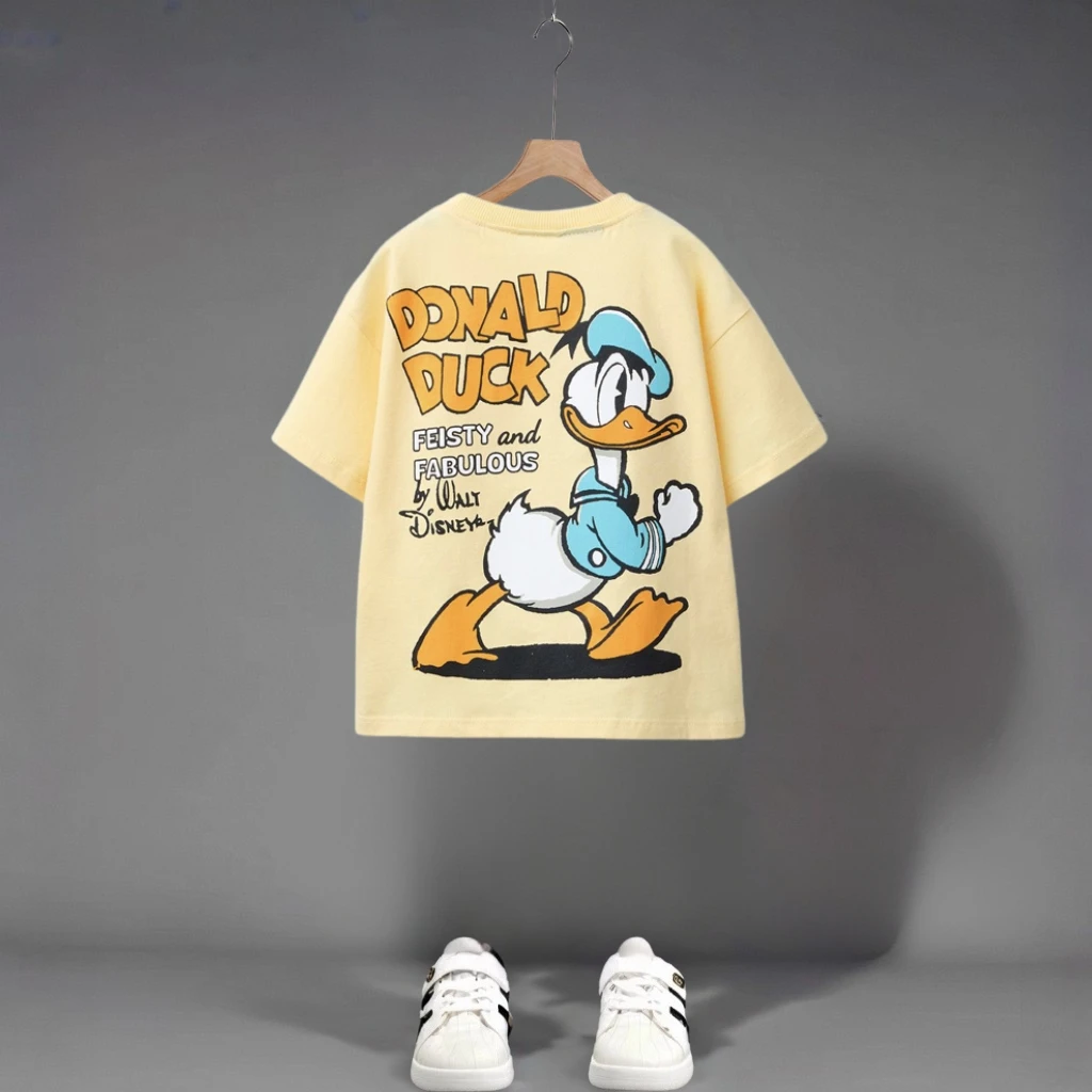 Dubbelzijdig Print Mickey T-shirt Zomerkleding Kinderen Cartoon Tees Korte mouwen Tops Baby Jongens Kleding Mode T-shirts
