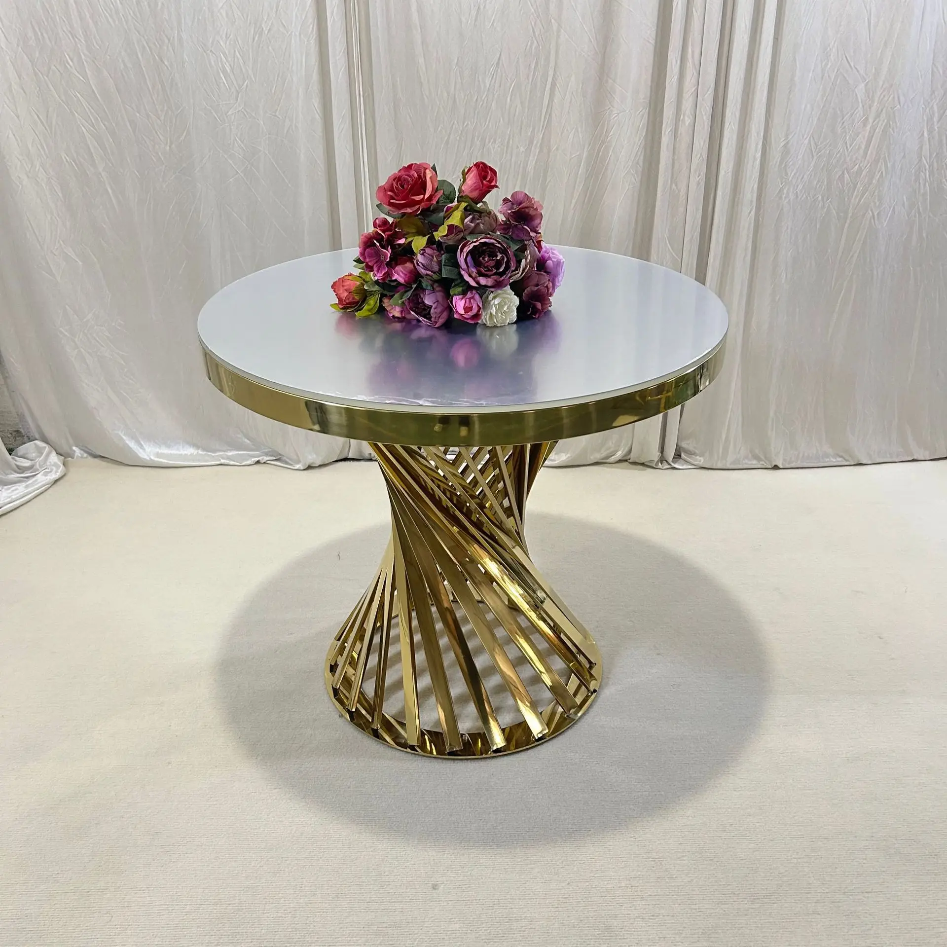 Rice Table Petite Wedding Cake Table Stainless Steel Acrylic Coffee Table for Restaurant Hotel Banquet Event Decoration