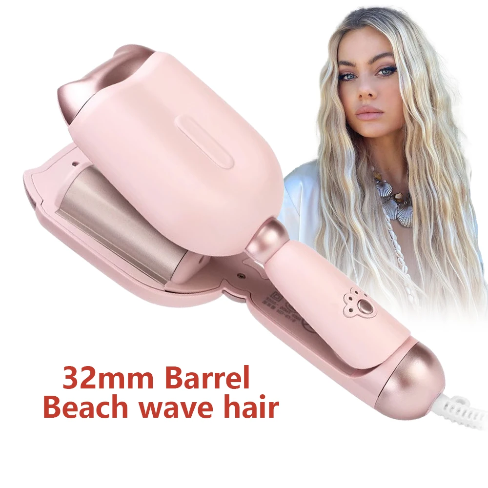 

Curling Hair Tool 32mm Big Barrel Hair Waving Iron Professional 2 Barrel Hair Curler with Adjustable Temperaure Hair Styler