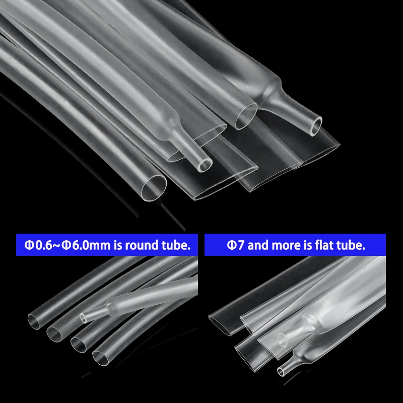 5 m, 2:1 Schrumpfschlauch, Durchmesser 0,6 mm ~ 50 mm, wasserdicht, zum Selbermachen, zum Ummanteln von Drähten und Kabeln, Reparatur ohne Kleber, Polyolefin-Schlauch
