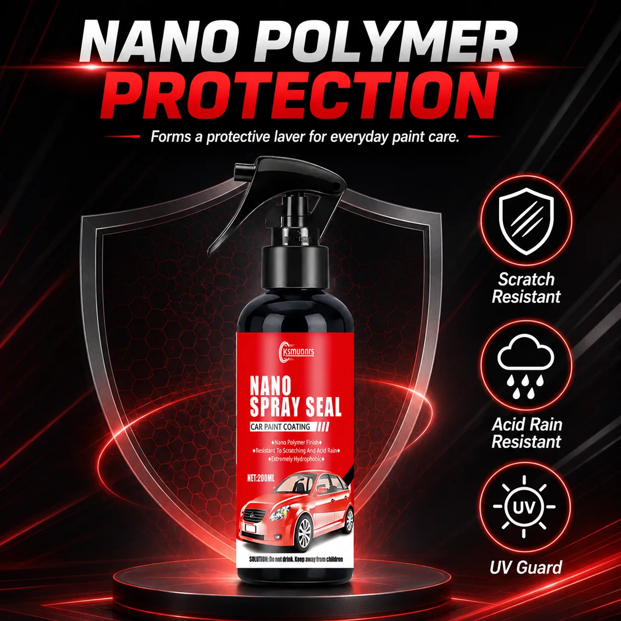 200ml Nano Spray Seal, Car Ceramic Coating Spray, Instant Paint Restoration, Refreshes Shine & Protect Auto Paint Surface