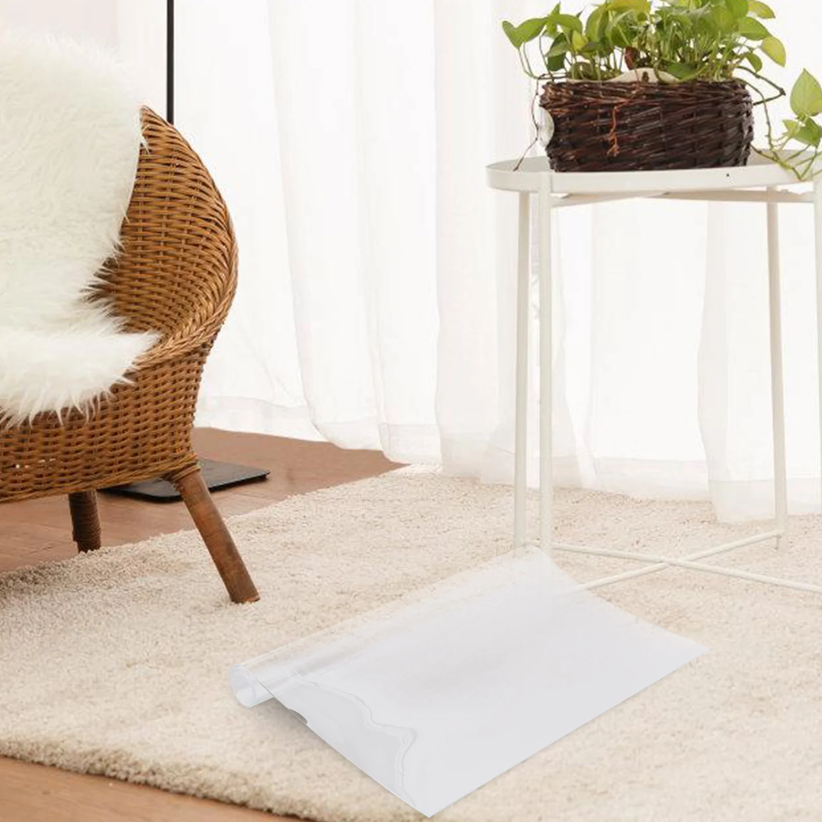 حصيرة حماية السجاد البلاستيكية الشفافة المقاومة للانزلاق لمدخل غرفة النوم وطاولة القهوة وواقي سجادة الأرضية