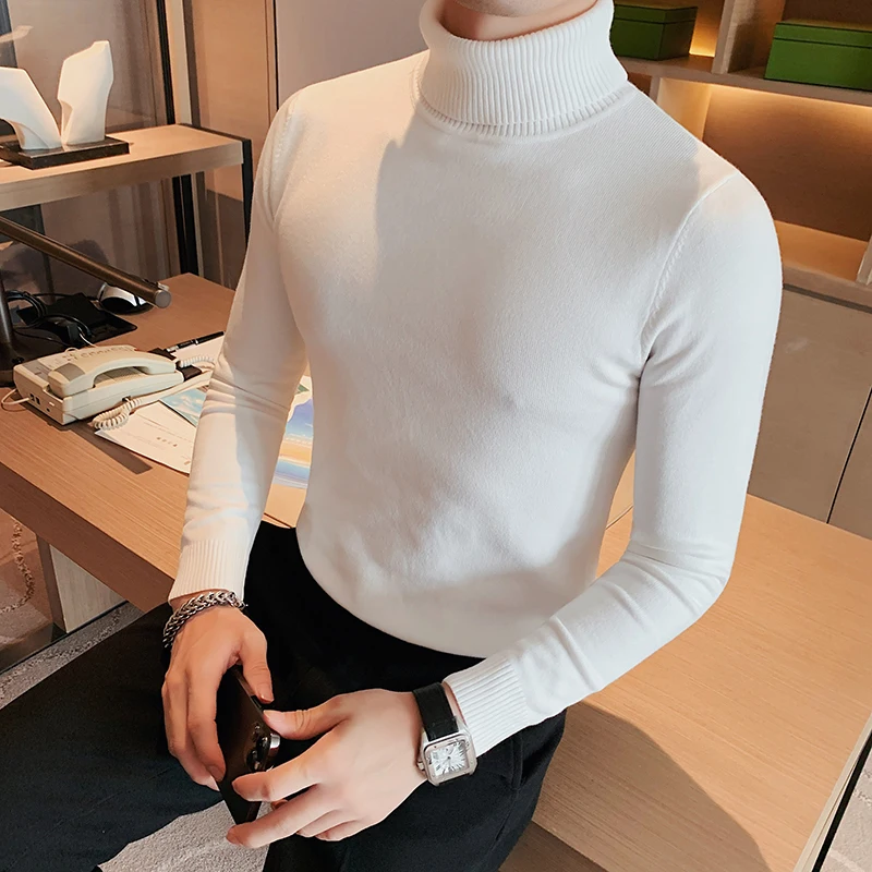 

High Collar Knitted Sweater Men's Spring Autumn 2025 New Sle Thin Men's Knitted Base irt Trendy Inner Wear Casual Comfort...