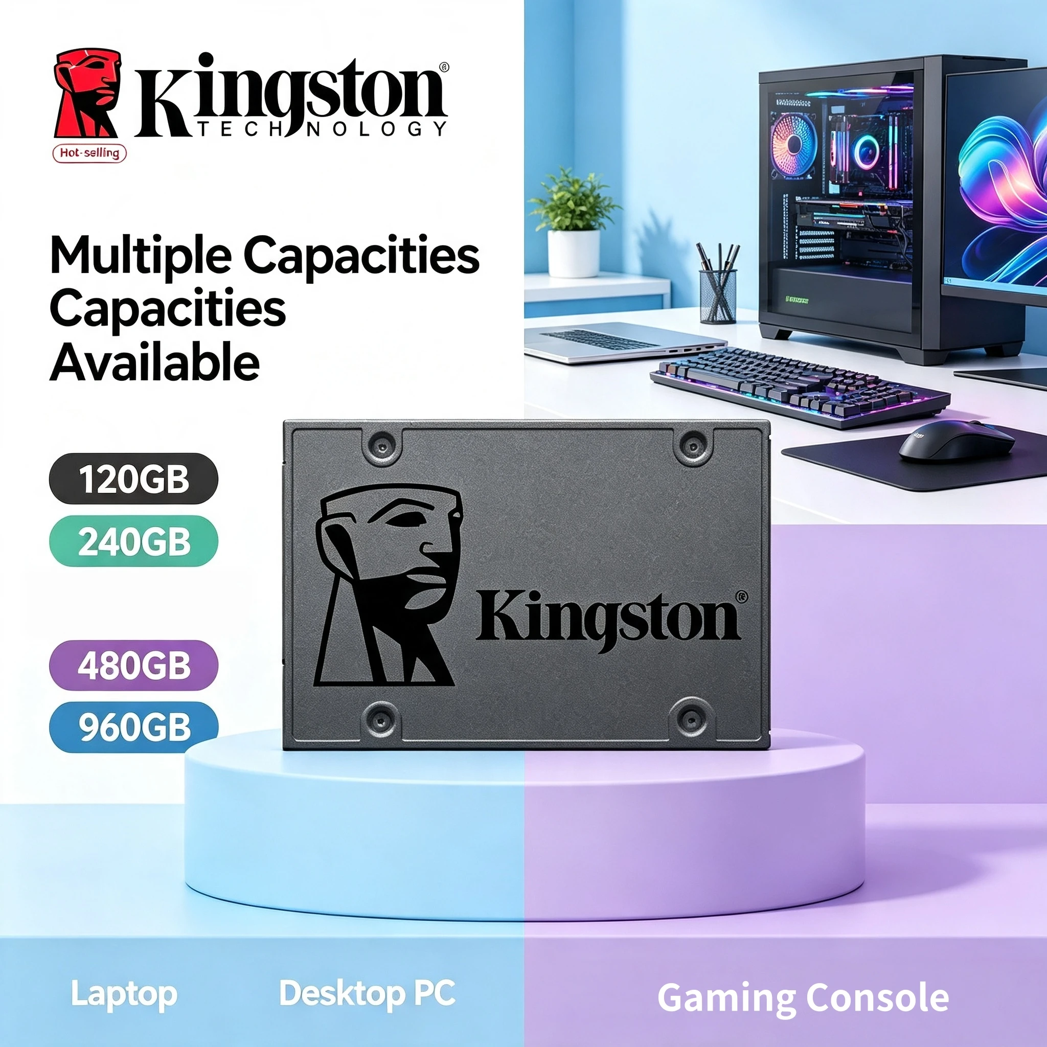 NEW 120GB 240GB 480GB 960GB Kingston A400 SATA III 25Inch Internal SSD Solid State Drive HDD Replacement for Laptops Desktops PC
