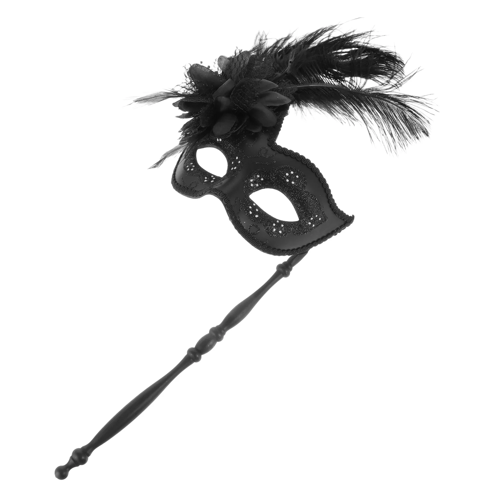 Maska Masquerade Halloween Party Decor Ornament Face Chic on Stick Performance Prop Costume