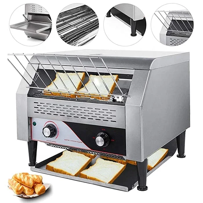 Professional Commercial Stainless Steel Bread/ Bun Electric Conveyor Toaster Burger Toaster For Dicos Fast Food Restaurant