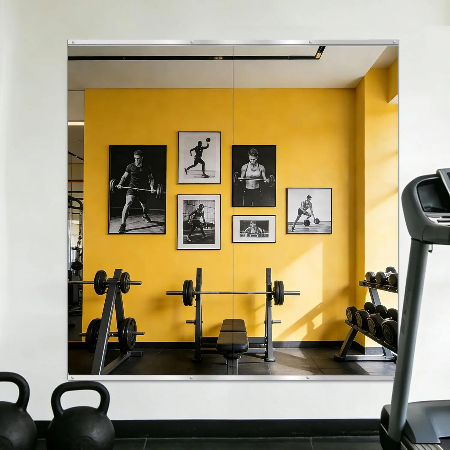 

Gym Mirrors for Home Gym, 50x25x2 Pcs Large Full Length Home Gym Mirror for Wall, Full Body Mirror for Gym, Yoga, Garage