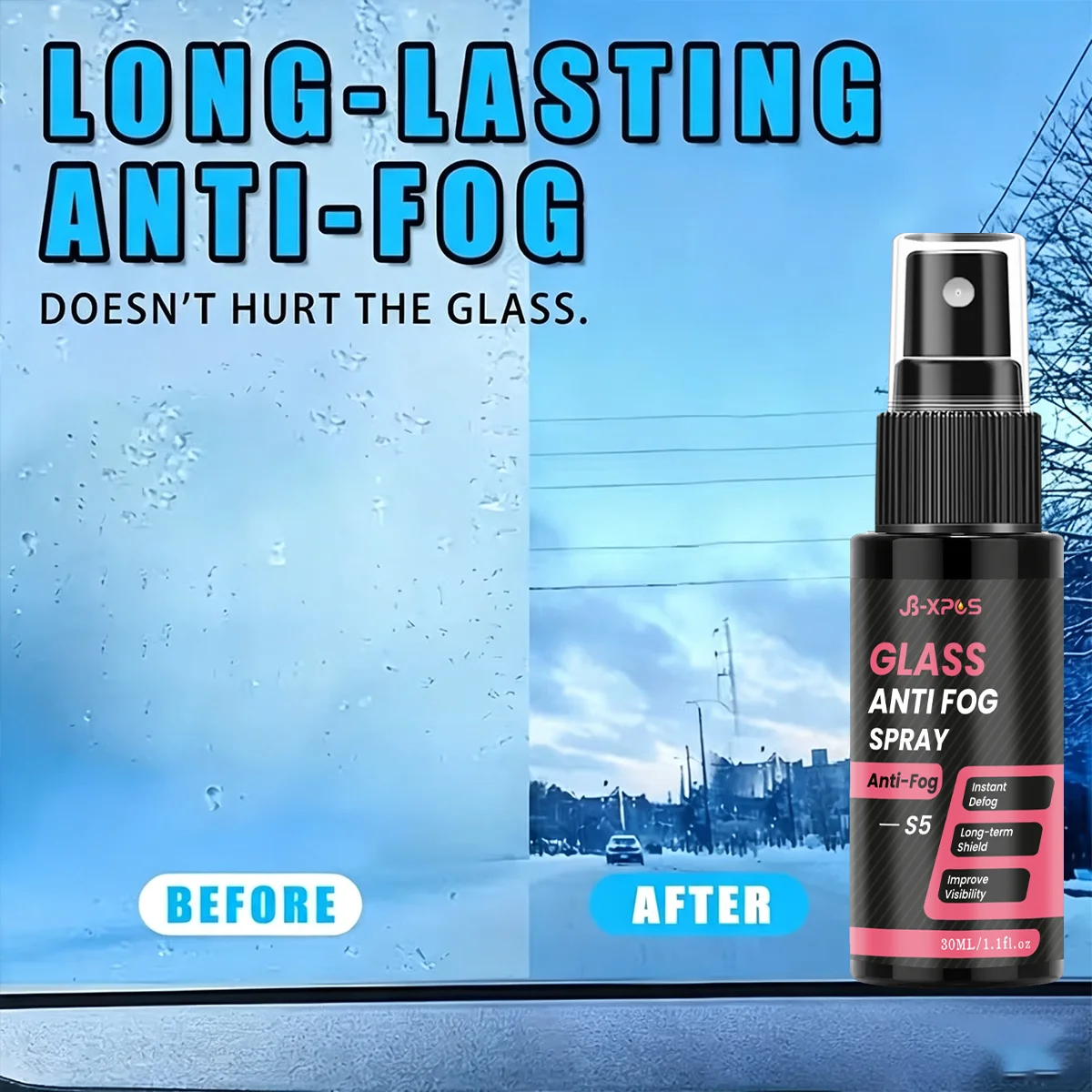 Auto Windshield Anti-Fog Coating Spray, Clear Vision Safe Driving Care YT0205