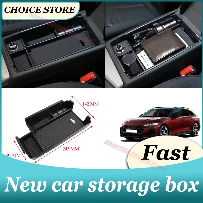 Car Armrest Storage Box Tray for Audi A4 B9 A5 F5 S5 S4 2017-2023 Perfect Fit Storage Tray for Center Console, Anti-Slip