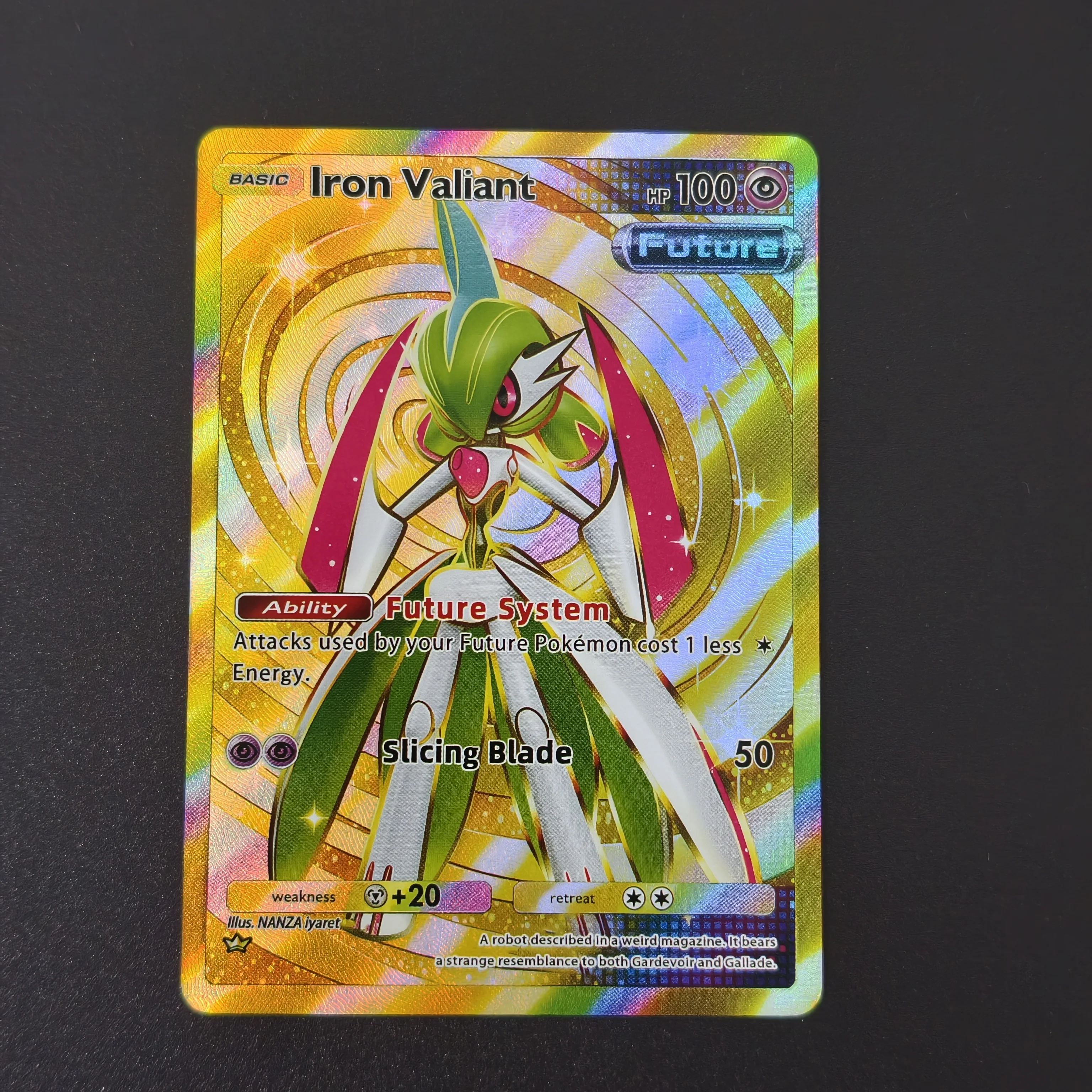 6PCS DIY Pokemon Collectible Card PTCG Pocket Cards Miraidon EX Iron Bundle EX Iron Valiant Iron Boulder Full Art Rare Holo Card view 5