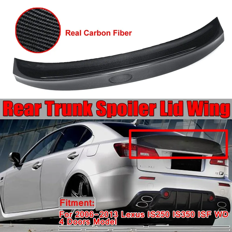 High Quality Real Carbon Fiber / Resin HighKick Car Rear Trunk Boot Lip Spoiler Wing Lip For Lexus IS250 IS350 ISF WD 2006-2013