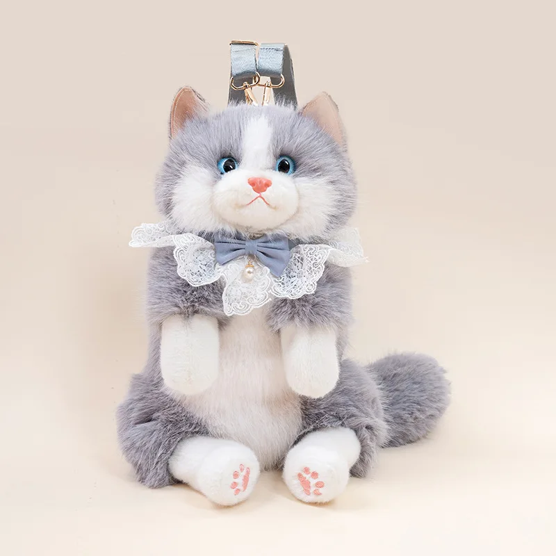 Adorable Ragdoll Cat Realistic Cat Backpack Plush Toy Backpack Cuddly Toy Backpack Pillow Toy Gift for Girls Cat Sounds