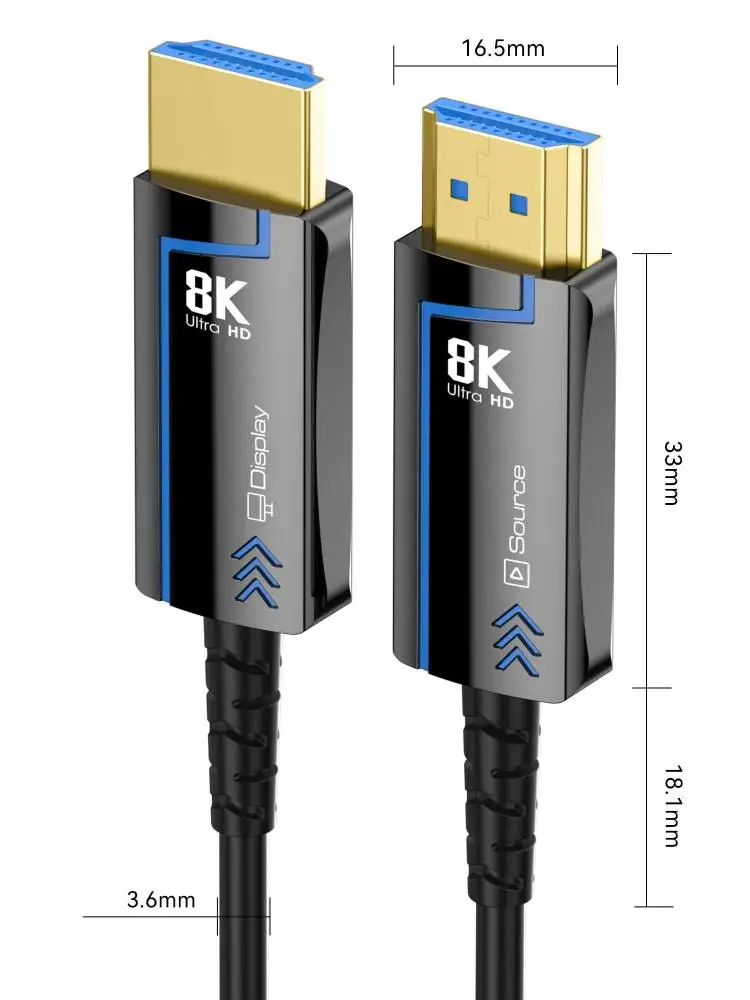 Kabel HDMI 2.1 4K 8K, ultralekki, światłowodowy, 8K@60Hz 4K@120Hz 48Gbps do HDTV, dekoderów, projektorów, PS3/4, komputerów o bardzo wysokiej prędkości. — zdjęcie produktu 7