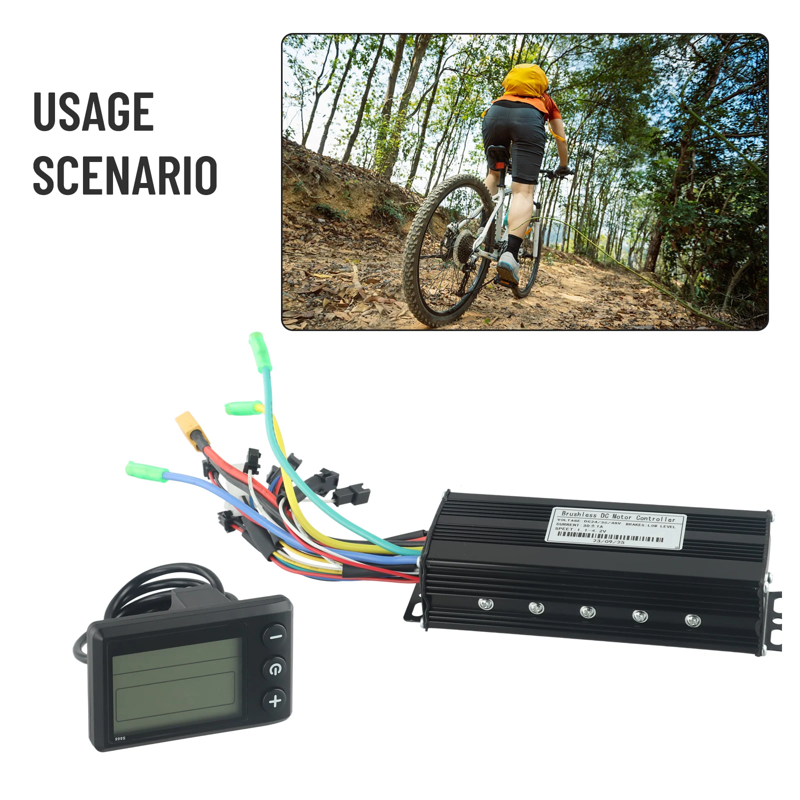 

LCD S866 Display E-bike Controller Black 1000W 30A Controller E-bike Electric Scooter Plastic+Metal S866 Display
