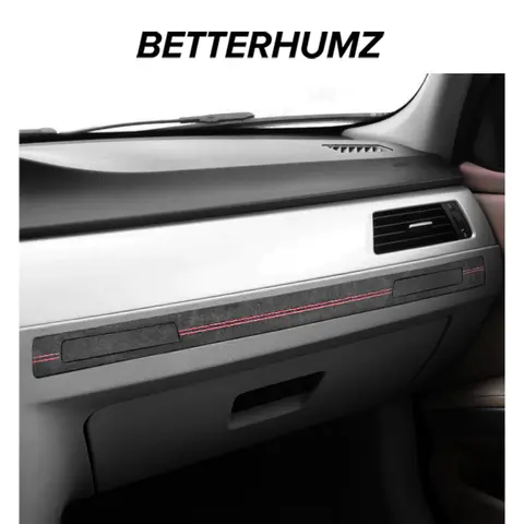 Betterhumz For BMW E92 E90 E93 Made of Alcantara Dashboard Copilot Cup Holder Panel Trim Strip Sticker Car Interior Accessories