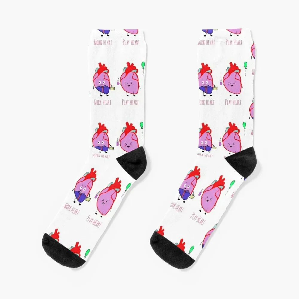 

Work heart, play heart Socks gifts custom sports set Women's Socks Men's