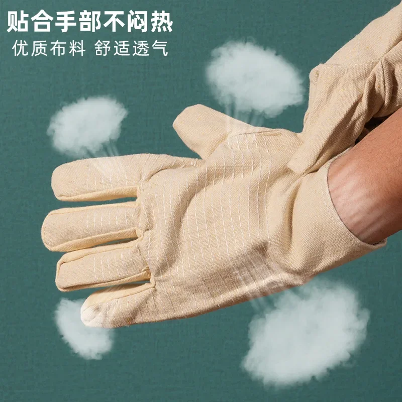 

Canvas Gloves Factory Welder Gloves 24 Wire Double Layer Full Lined Thickened Wear Resistant Canvas Gloves