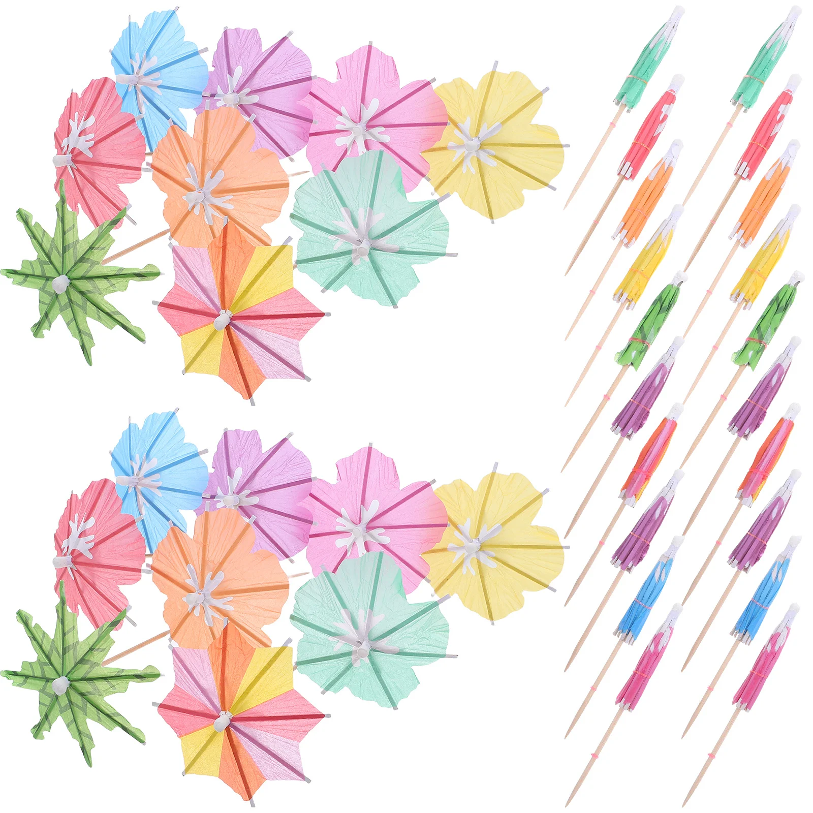 

150Pcs Mini Paper Cocktail Umbrellas Colorful Parasol Picks Party Decorations Cupcake Dessert Drink Toothpicks