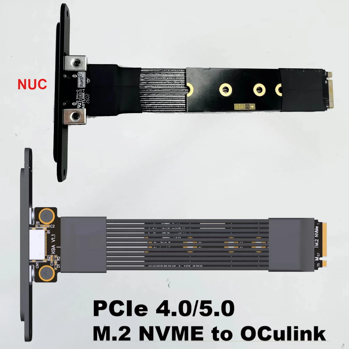 K49SQ-BK14 EGPU OCuLink GPU Chip Cable PCIe 4.0 5.0 x4 Gen5/4 PC Notebook Laptop To External Video Graphics NUC Card M.2 OcuLink