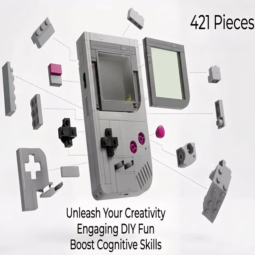 

421Pcs 2026 New Retro Game Console Building Blocks DIY Toys Ornament Kids Birthday Gift