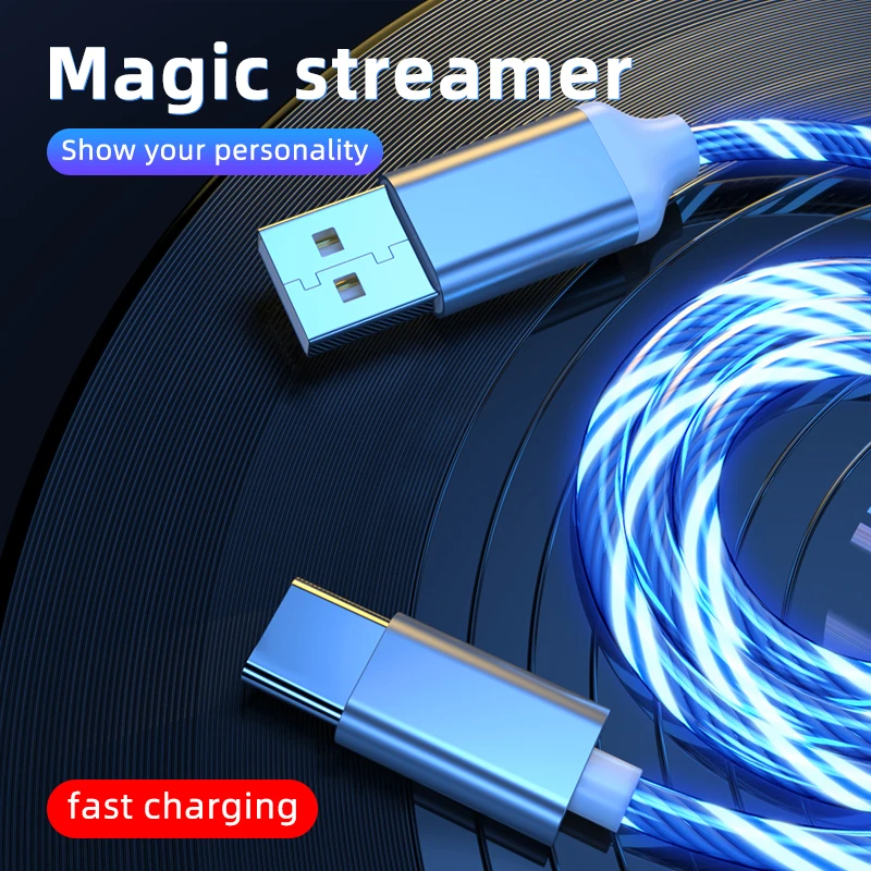 

USB-кабель для быстрой зарядки, 3 А, со светодиодной подсветкой