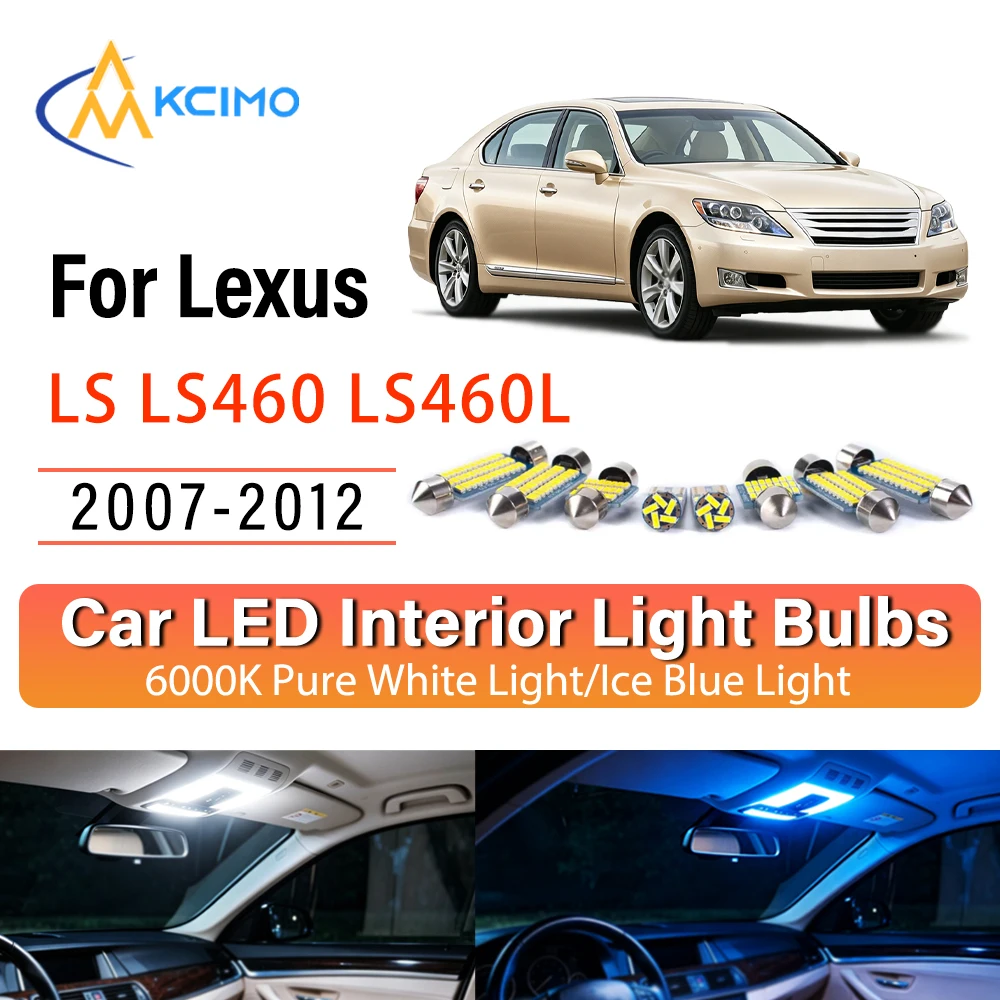 Premium Easy Install LED Interior Lights For Lexus LS LS460 LS460L LS600h LS600hL 2007-2012 Lights Kit, Blue Light,White Light