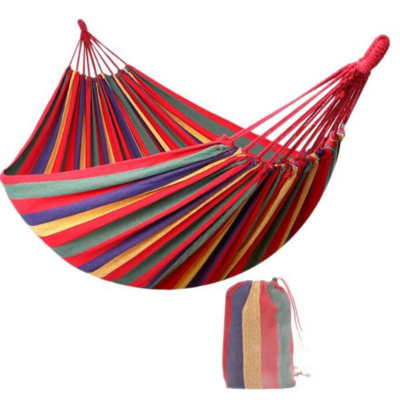 Ultra-Light Nylon Hammock Swings Camping Hanging Hammocks for Outdoor 1-2 Persons Travel Hiking Tourist Beach Garden Hamacs Rede