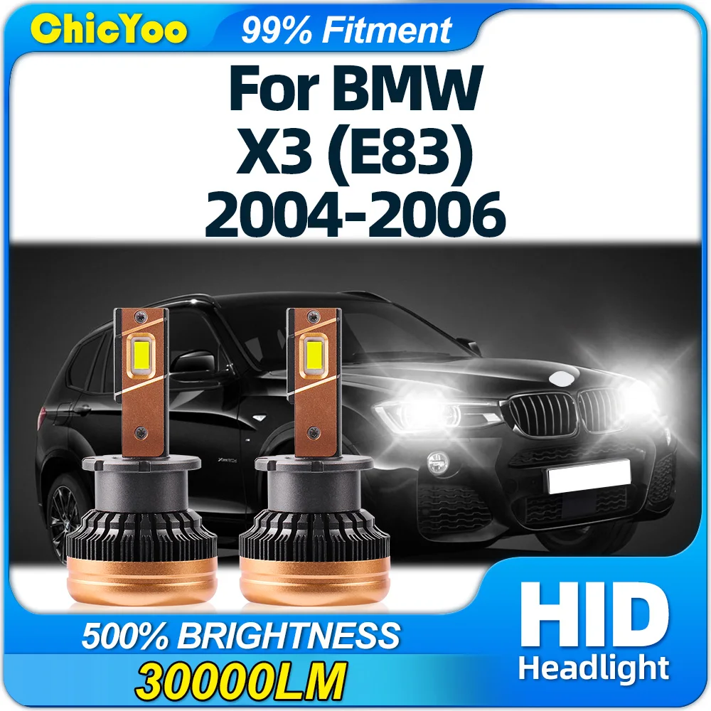 

120W D2S LED Headlight Bulbs 30000LM Canbus Car Lights 12V Super Bright Xenon HID Lamps 12V For BMW X3 (E83) 2004 2005 2006