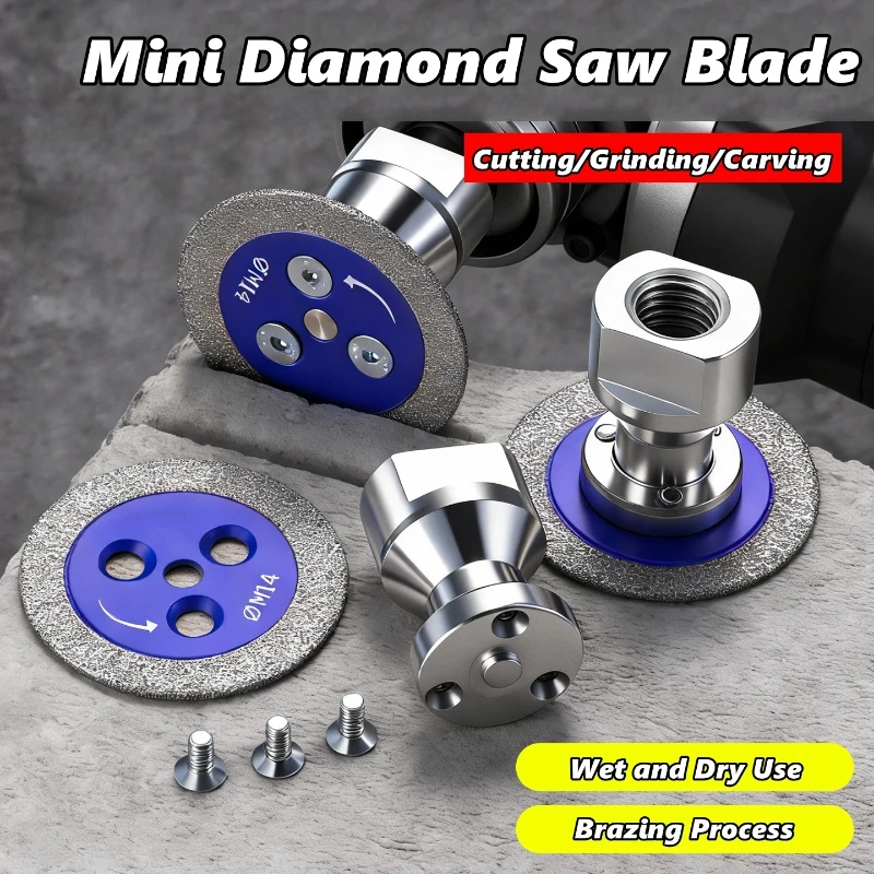 50mm Diamond Mini Saw Blade Thread Stone Cutting Disc for Granite Sandstone Concrete Lettering Carving Grinding Tool