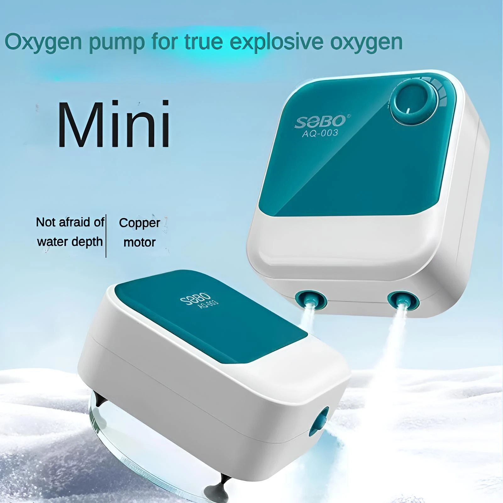 Aquarium Air Pump True Oxygen  Ultra Silent 30dB, All-Copper Motor Infinite adjustment, 4L/Min