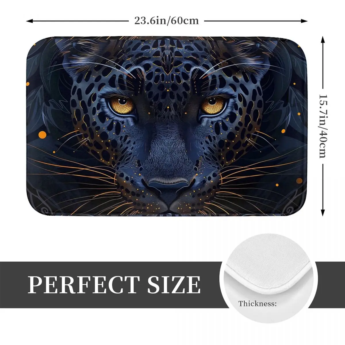 The Black Leopard Has Yellow Eyes Print Doormat Kitchen Entrance Home Floor Mat Non-slip Carpet Rug for Bathroom Footpad Mats