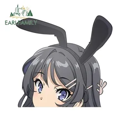 EARLFAMILY 13cm For Mai Sakurajima Peeker Waterproof Decal Anime RV Car Sticker Motorcycle Graffiti Sticker Custom Printing