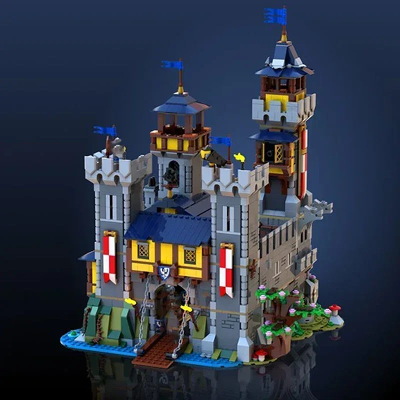 Moc Building Blocks Fortress รุ่นปราสาทยุคกลางการวิเคราะห์อิฐ DIY ประกอบของเล่นก่อสร้างสําหรับ Childr วันหยุดของขวัญ