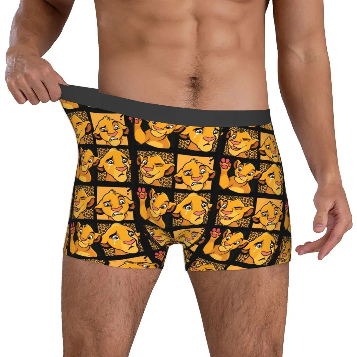 

Custom Male Cool Liones Anime Kinges Underwear Simba Boxer Briefs Stretch Shorts Panties Underpants