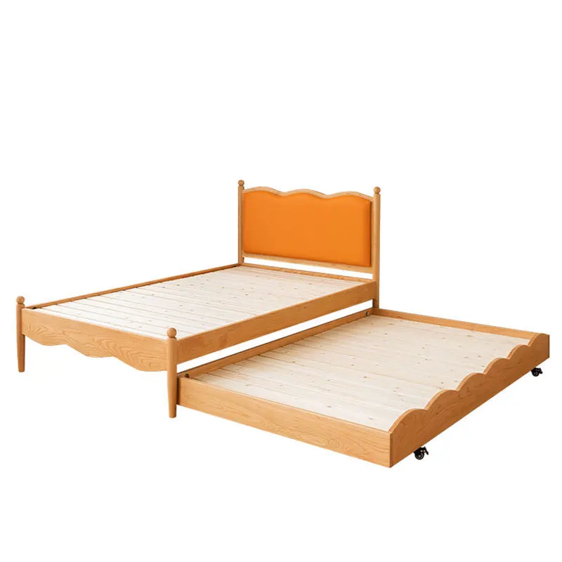 Large apartment cherry wood all solid wood mother and child trailer black walnut multi-functional pull-out retractable bed