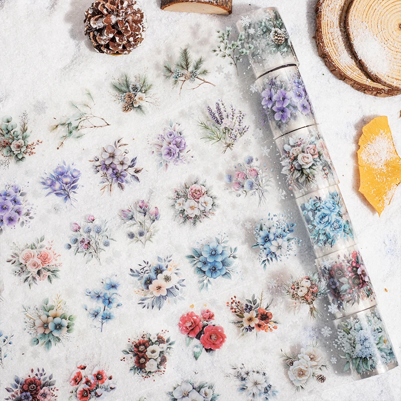 6packs/LOT Winter Flower Sea series cute lovely retro decorative PET tape