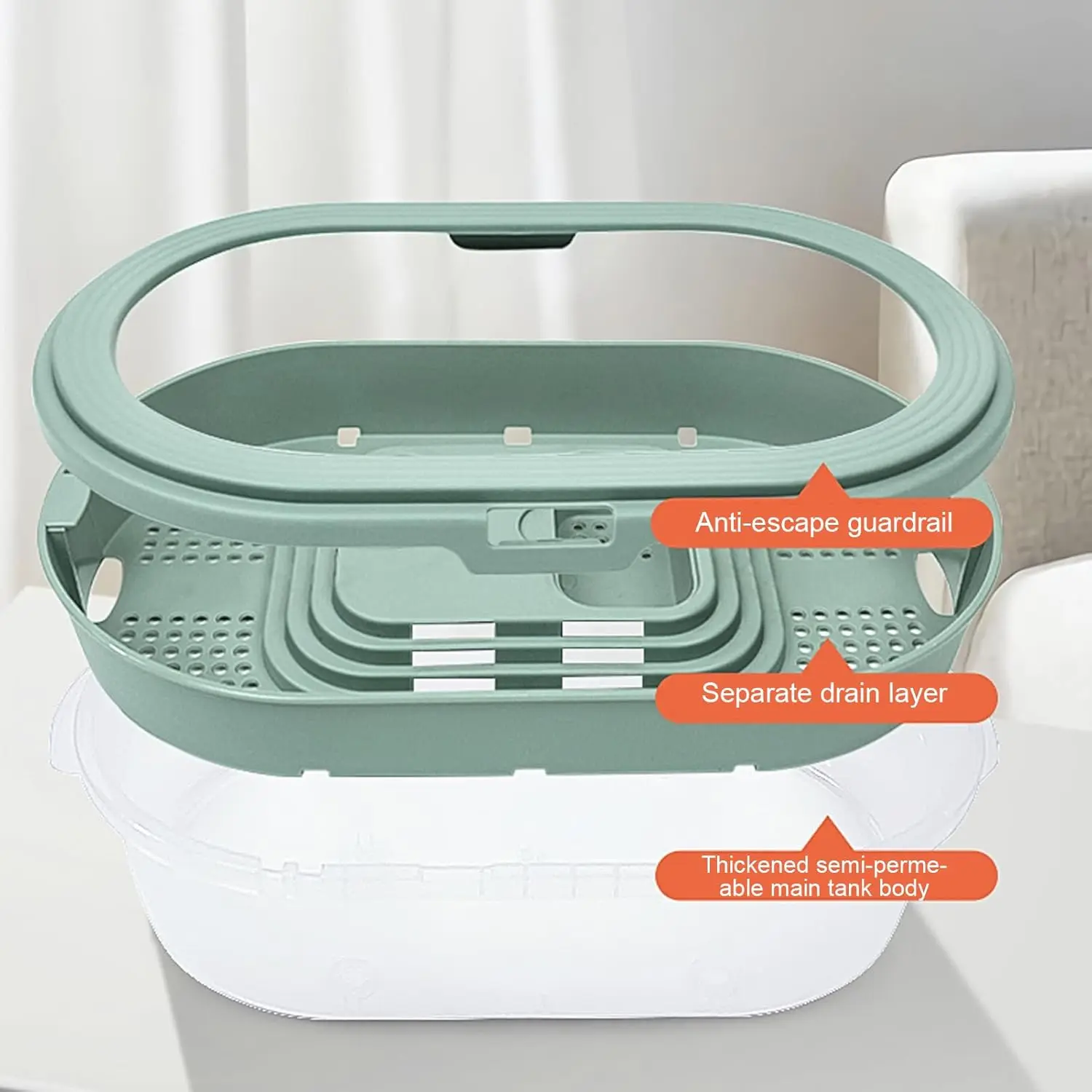Pecera acrilica para tortugas con filtracion - habitat para reptiles - imagen 4