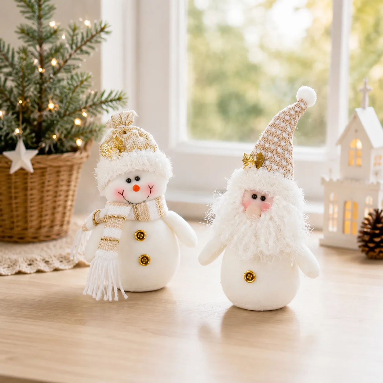 Christmas Snowman Plush Knitted Hat Scarf Ornament Direct Manufacturer Cross-Border