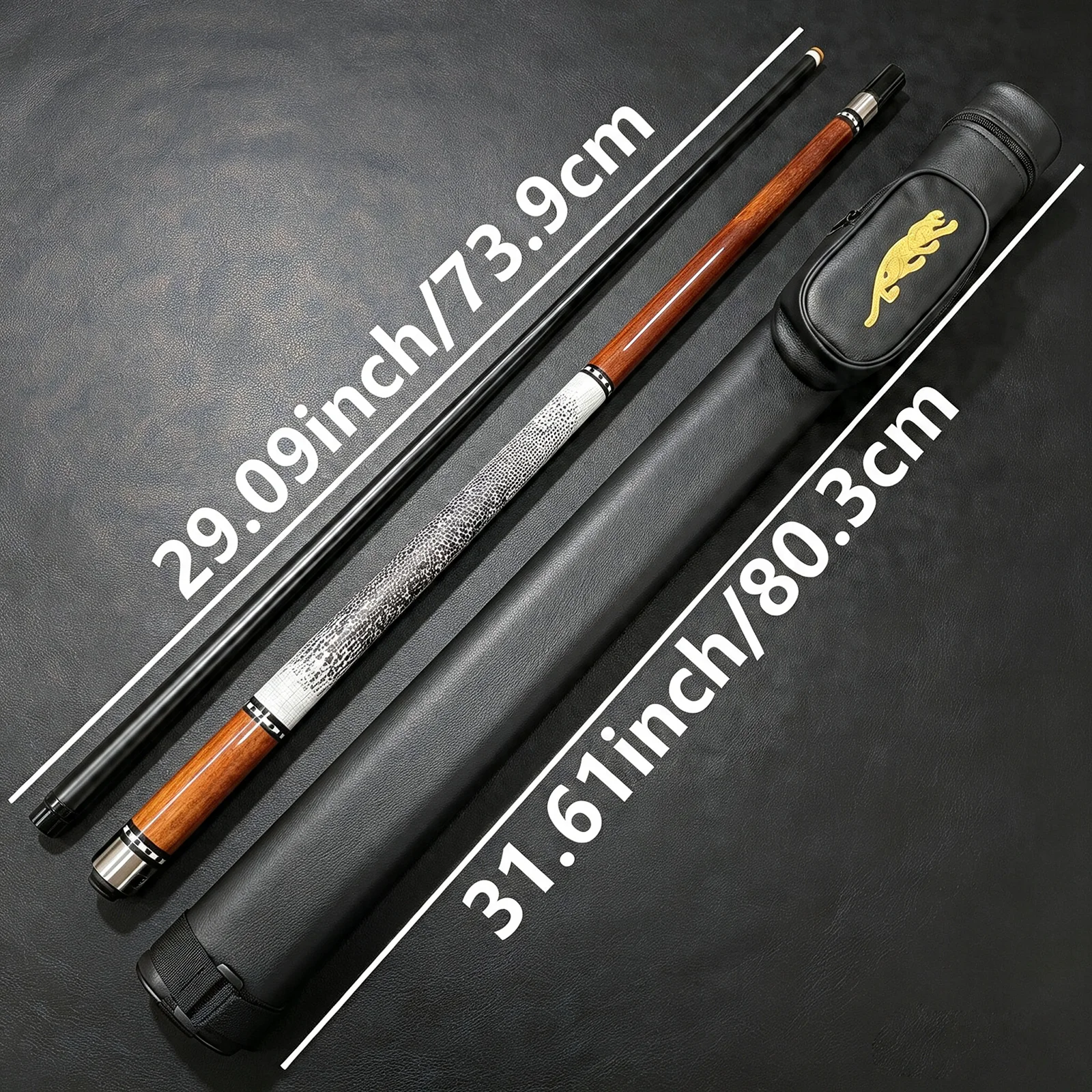Premium Pool Cue Set with 12mm Tip and Stainless Steel 8-Thread Slow Joint, Ideal for Holiday Gifts.