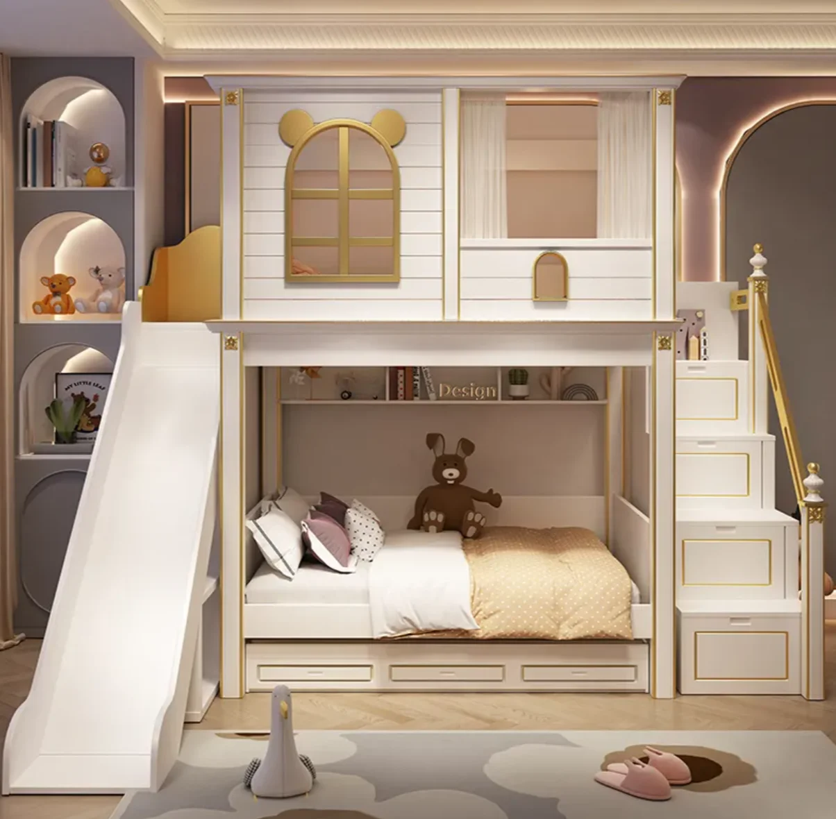 #Modern Minimalist Eco-Friendly Bunk Bed Comfortable Design For Multiple Sleeping Arrangements Bedroom Living Room For Children