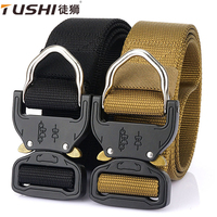 TUSHI Men's Belt Outdoor Hunting Tactics Belt Multi functional Buckle Nylon Military Belt High Quality Marine Corps Canvas Belt