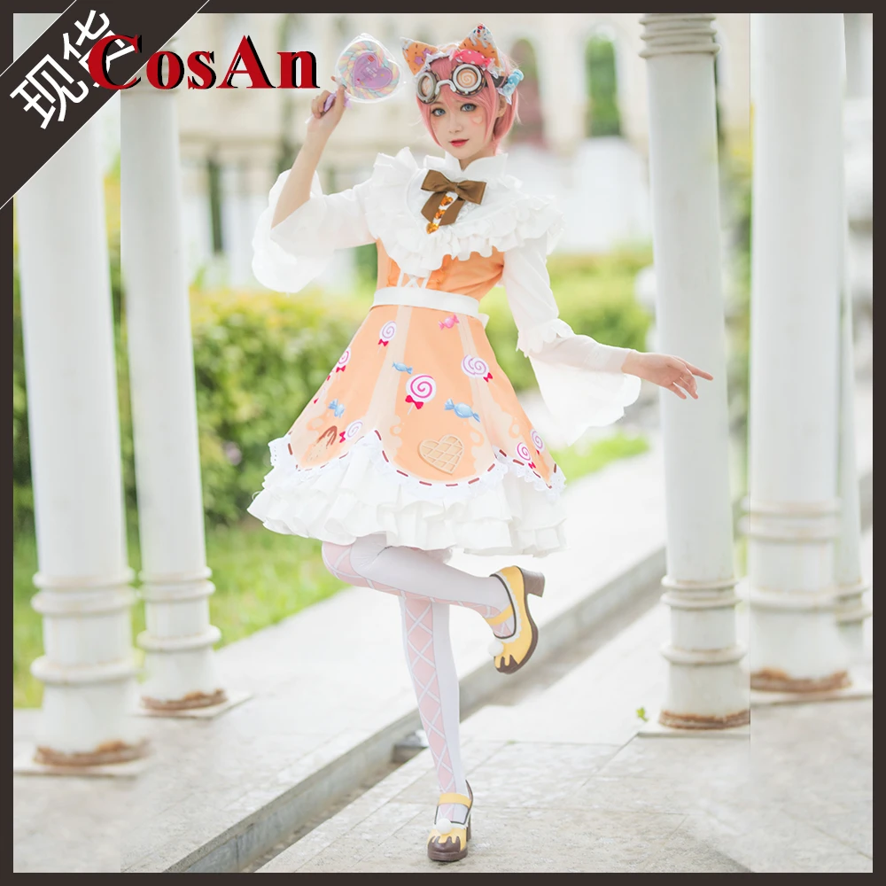 

CosAn Game Identity V Tracy Reznik Pink Sugar Girl Mechanician Cosplay Costume Candy Girl Sweet Lovely Dress Role Play Clothing