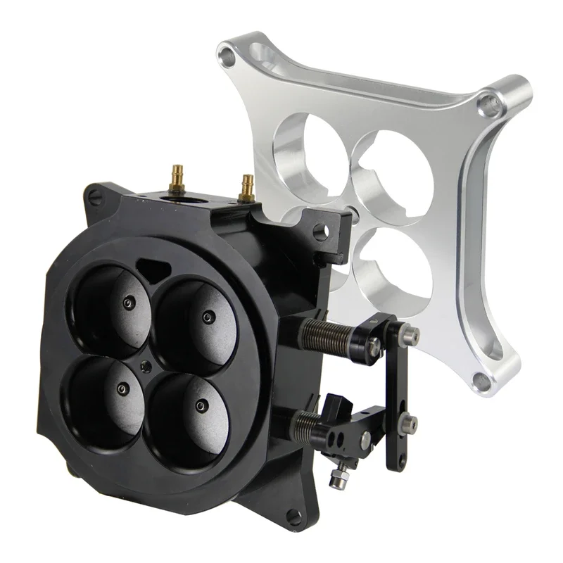 New 1000CFM 4150 Flange Carburetor Throttle Body 1.75" Core 4 Barrel W/ 1" Spacer For 302 SBC B