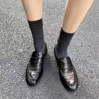 Large size Women's Luxury Loafers Genuine Leather Thick Heel Slip On Spring Autumn Shoes Work Daily Commuter Leather Shoes - Image 2