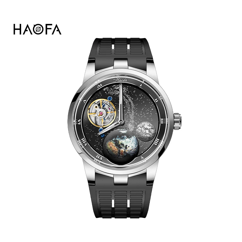 Haofa Carrousel Man Watch Manual Mechanical Sapphire Karrousel Flying Movement Vintage Watches For Man Waterproof Luxury 1952