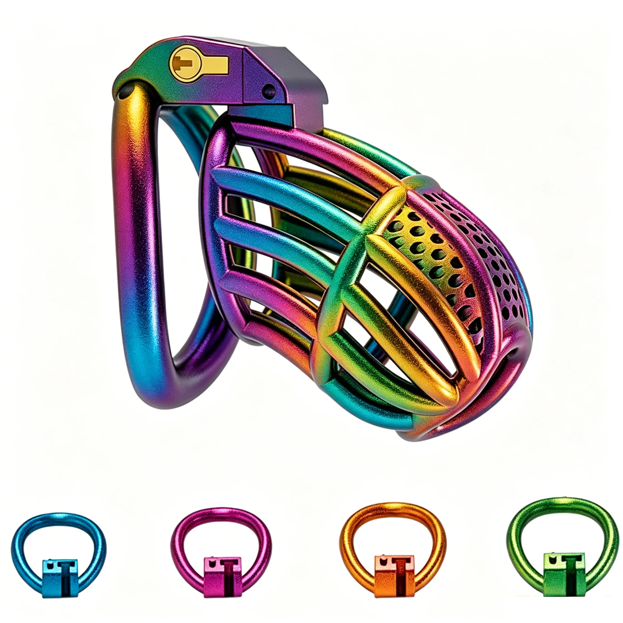 Male Chastity Cage Breathable Honeycomb Design With Removable Lock Cock Cage Comfortable Anti Pinch BDSM For Men Adult Sex Toys