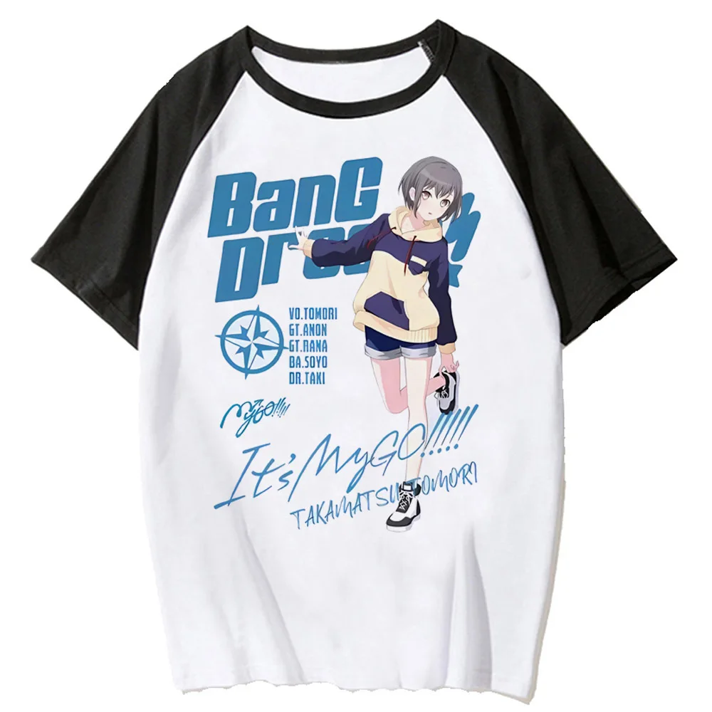 Bang Dream t-shirt teen Punk University kawaii Graphic Psychedelic top tees Graphic hip hop Punk Psychedelic Grunge University