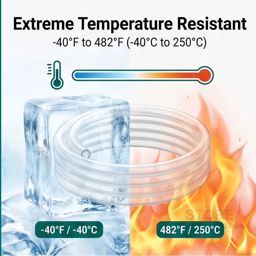 Aquarium Silicone Hose, Flexible Clear Tube for Fish Tank Water Change, Air Pump & Submersible Pump Connection, 5 Sizes ID